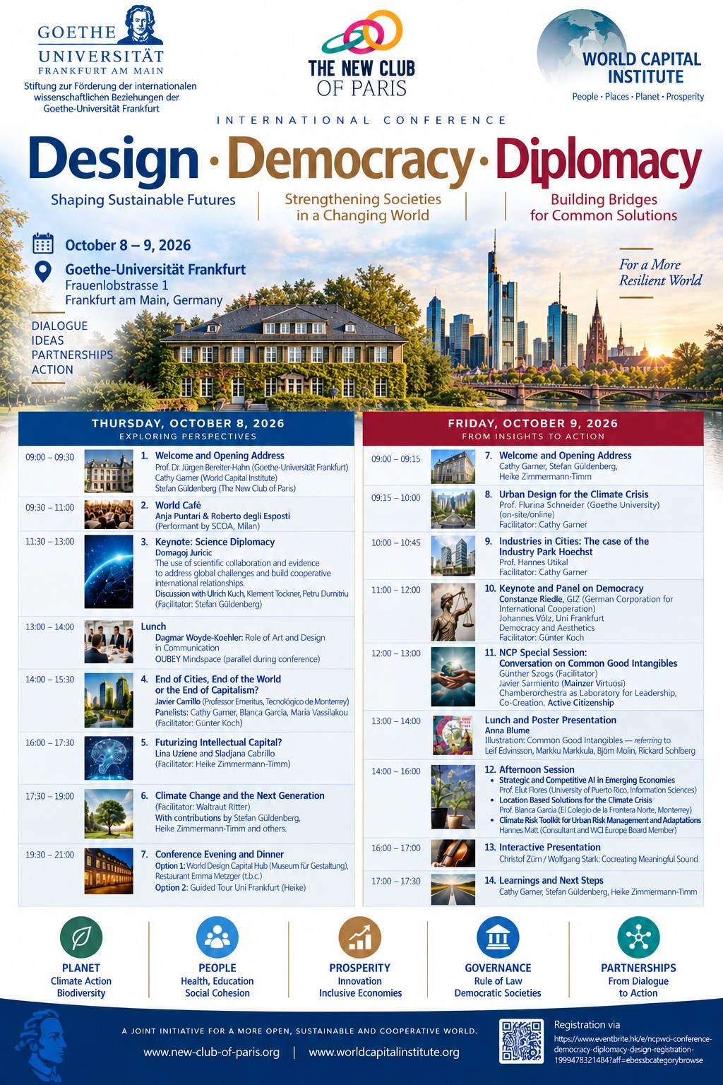Frankfurt Conference Program Poster: Design, Democracy & Diplomacy
